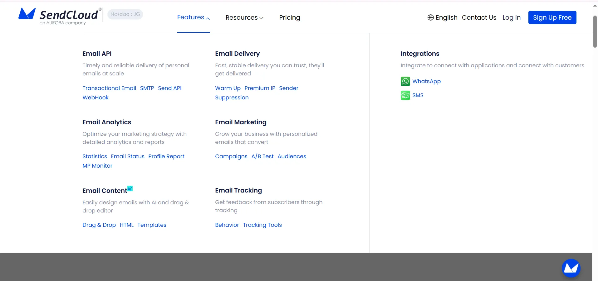 aurora send cloud 特征